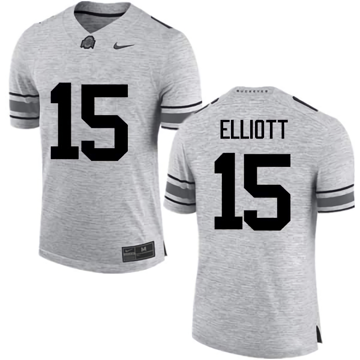 Ezekiel Elliott Ohio State Buckeyes Men's NCAA #15 Nike Gray College Stitched Football Jersey AJS1656KT